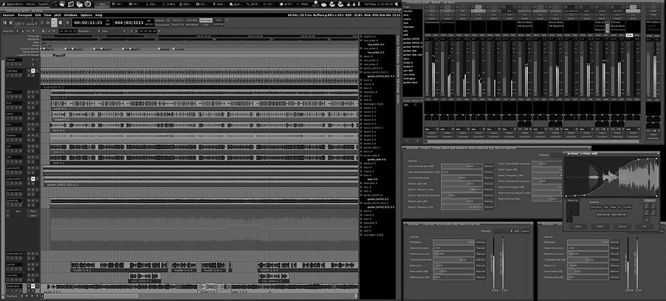 图1.2 典型的数字音频工作站（DAW）软件。