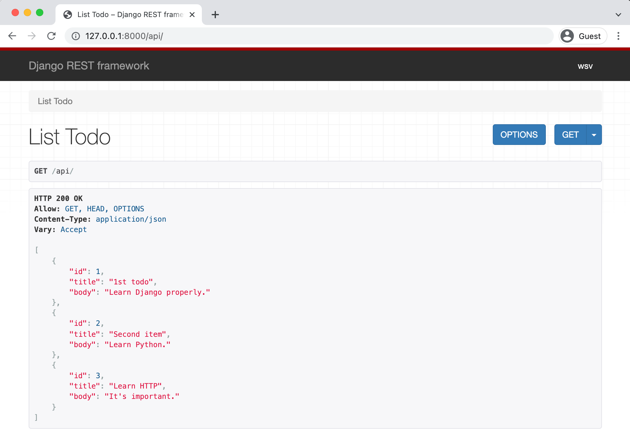 API List