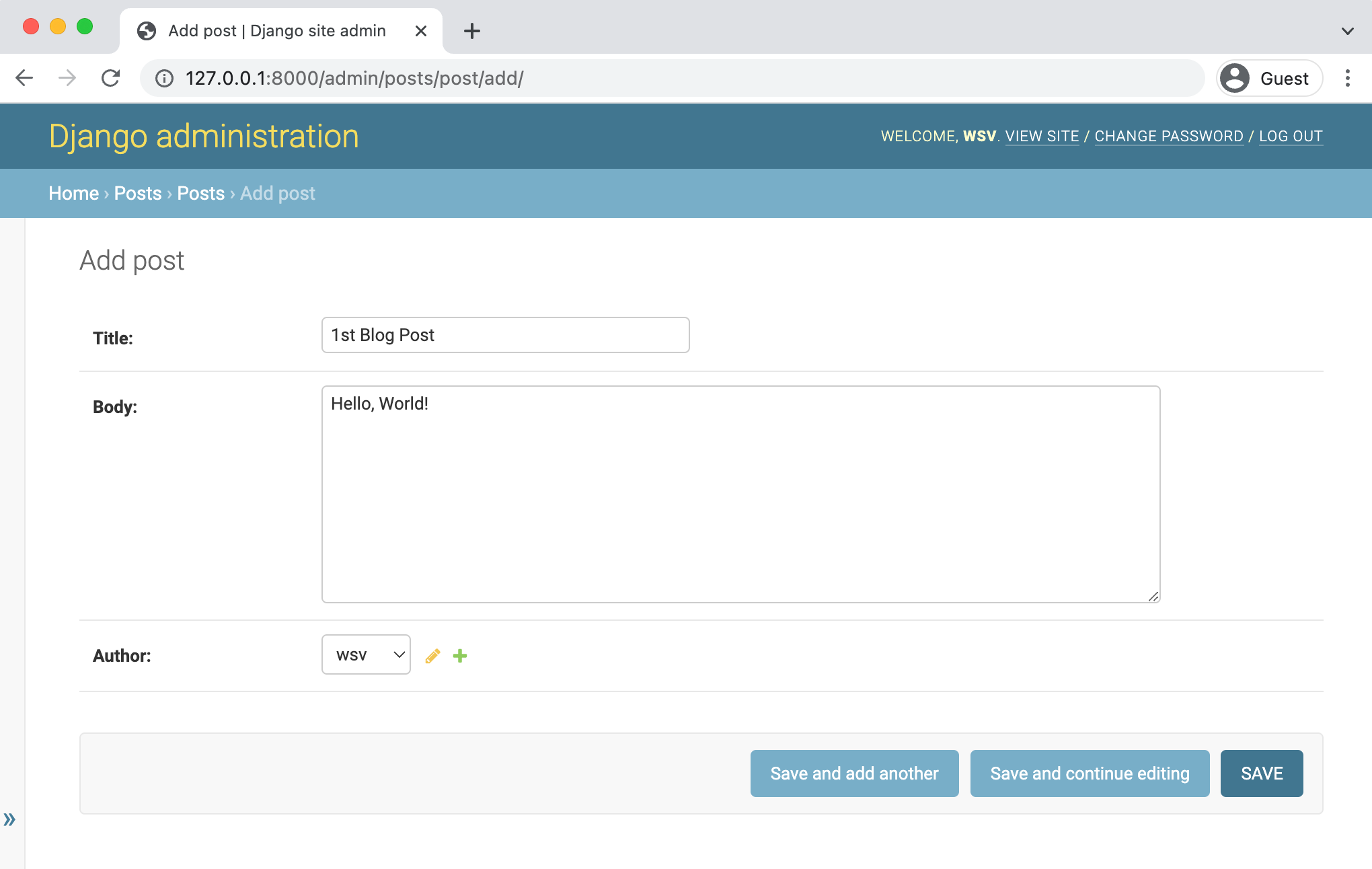 Admin add blog post