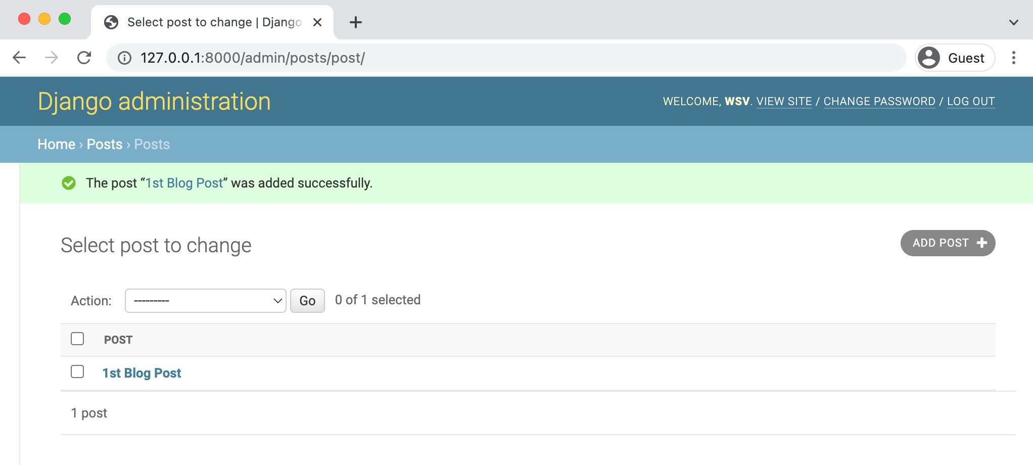 Admin blog posts