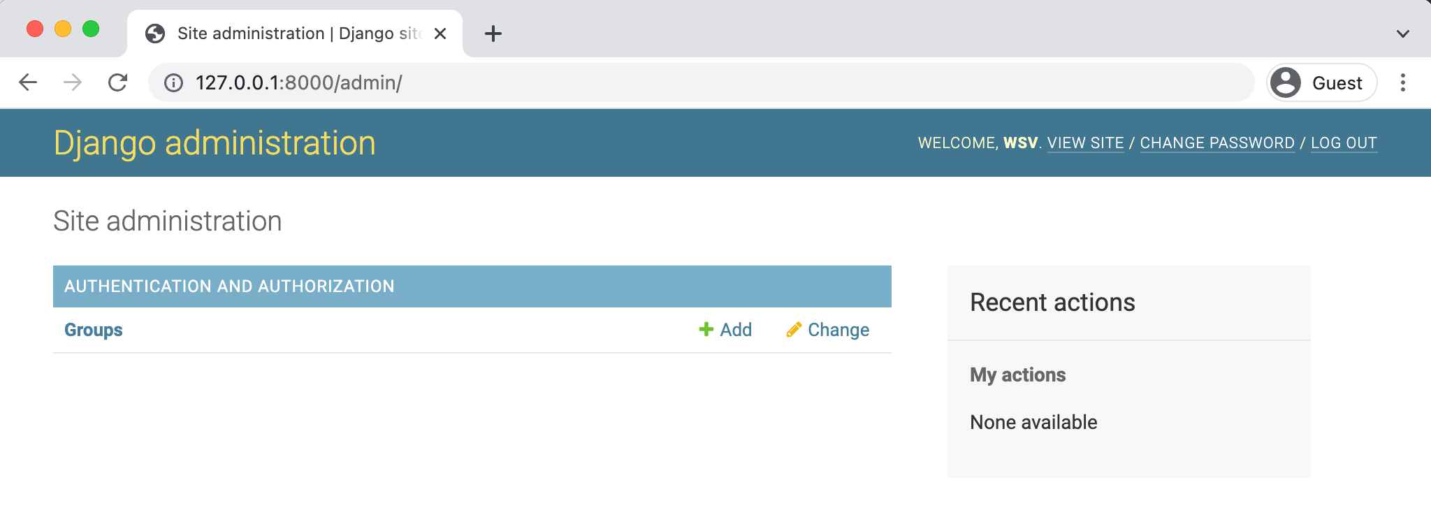 Admin Empty Homepage