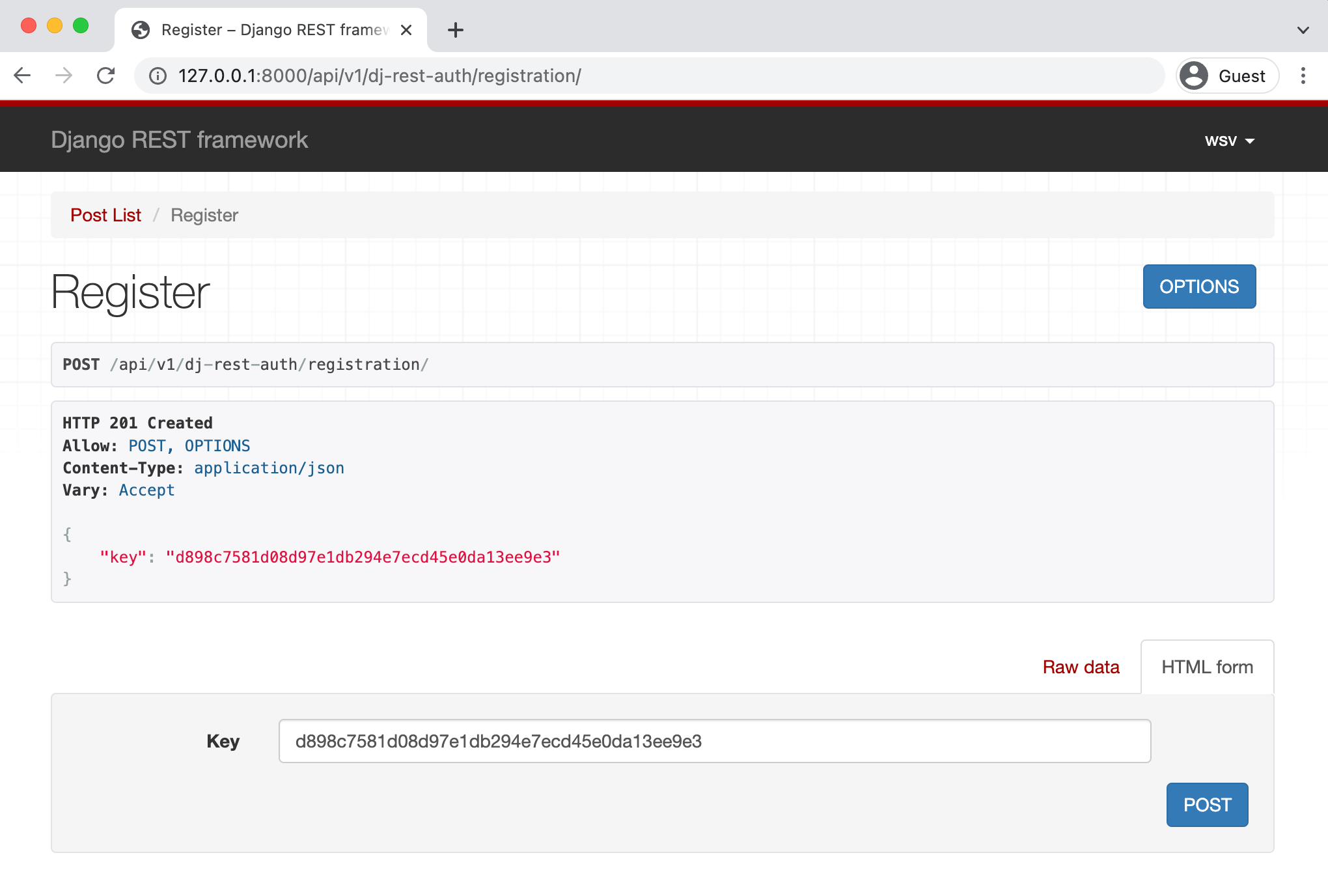 API Auth Key