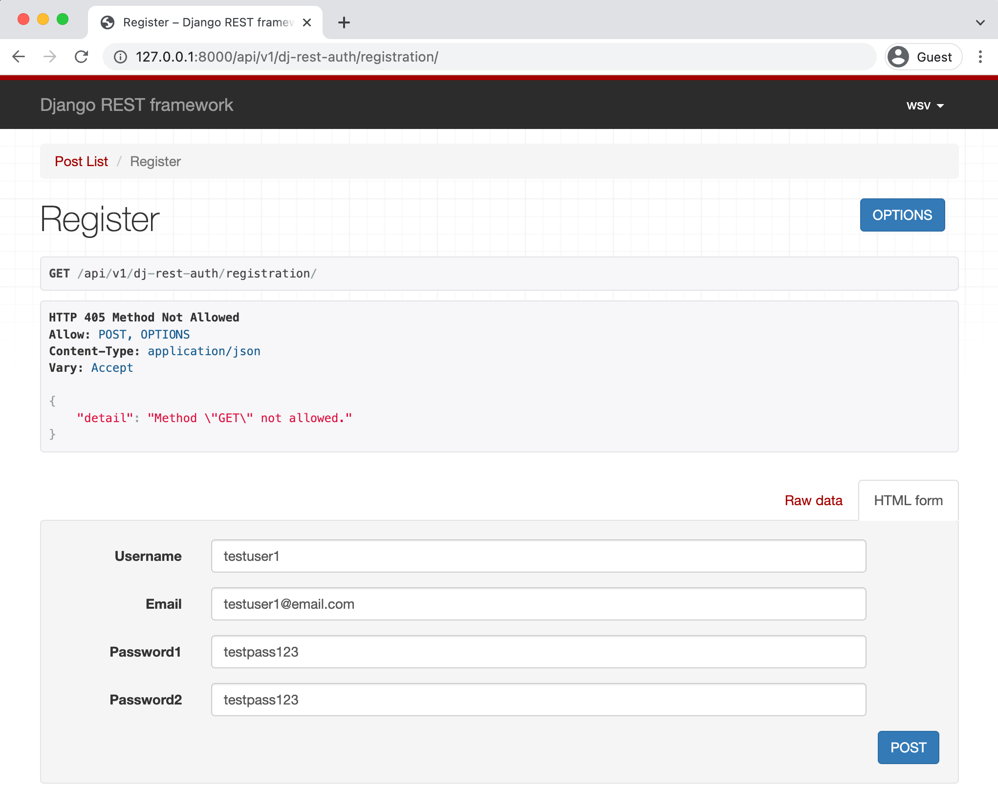API Register New User